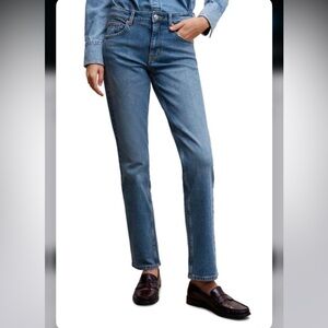 MANGO Women’s Stretch Straight Leg Jean Medium Blue size 6